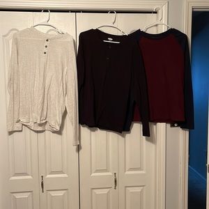 3 Pack Bundle Old Navy Soft-Washed Long Sleeve Shirts